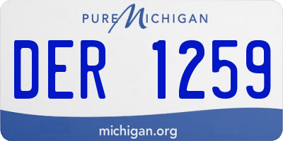 MI license plate DER1259