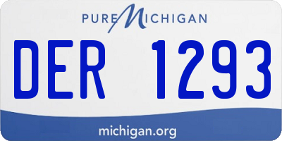 MI license plate DER1293