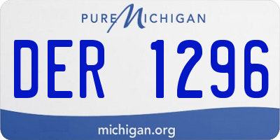 MI license plate DER1296