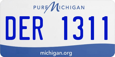 MI license plate DER1311