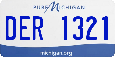 MI license plate DER1321
