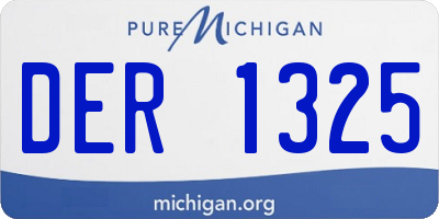 MI license plate DER1325