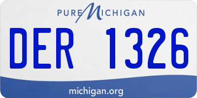 MI license plate DER1326