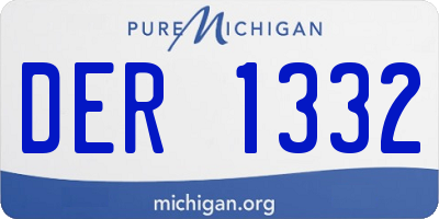 MI license plate DER1332