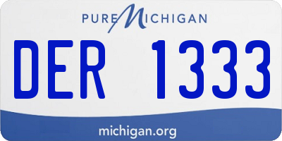 MI license plate DER1333