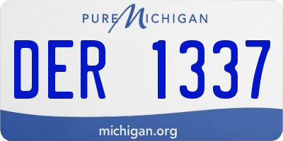 MI license plate DER1337