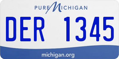 MI license plate DER1345
