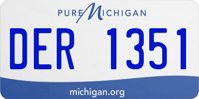 MI license plate DER1351