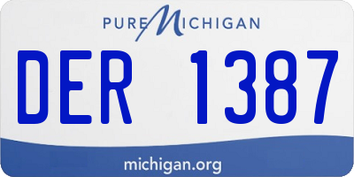 MI license plate DER1387