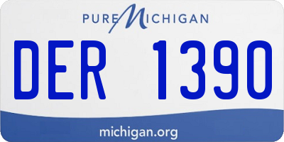 MI license plate DER1390