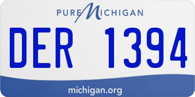 MI license plate DER1394