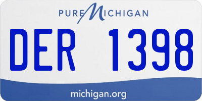 MI license plate DER1398