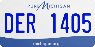 MI license plate DER1405