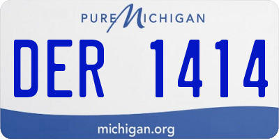 MI license plate DER1414