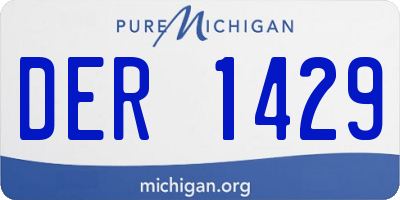 MI license plate DER1429