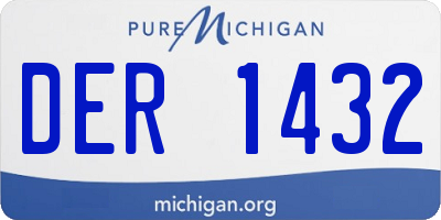 MI license plate DER1432