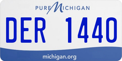 MI license plate DER1440