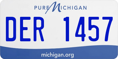 MI license plate DER1457
