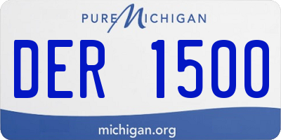 MI license plate DER1500
