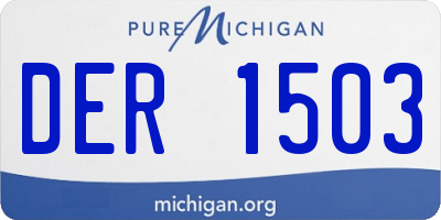 MI license plate DER1503