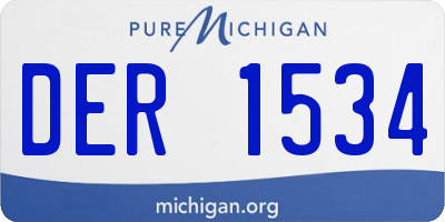 MI license plate DER1534