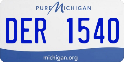 MI license plate DER1540