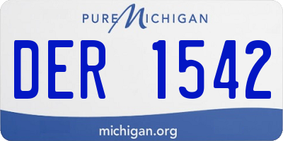 MI license plate DER1542