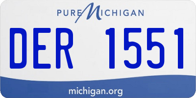 MI license plate DER1551