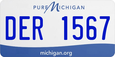 MI license plate DER1567