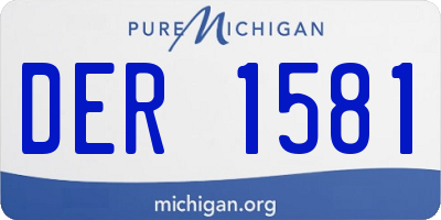 MI license plate DER1581