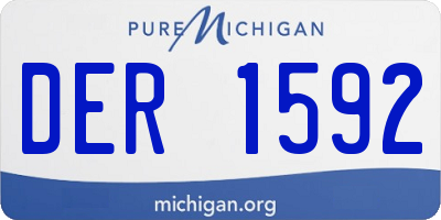 MI license plate DER1592