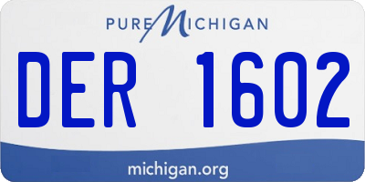 MI license plate DER1602