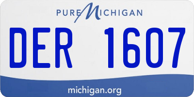 MI license plate DER1607