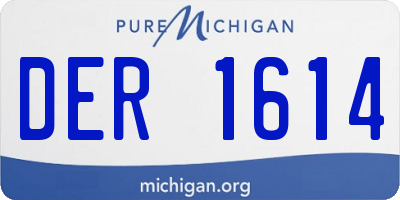 MI license plate DER1614