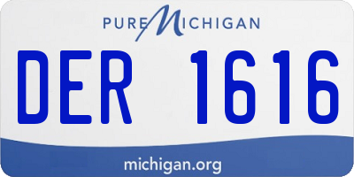 MI license plate DER1616
