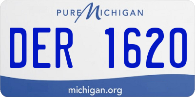 MI license plate DER1620