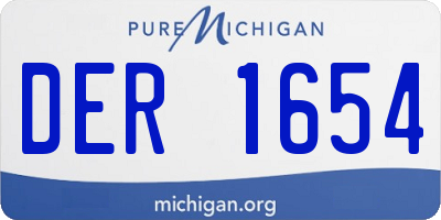 MI license plate DER1654