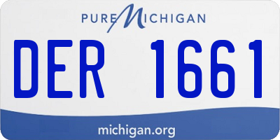 MI license plate DER1661