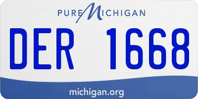 MI license plate DER1668