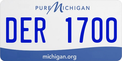 MI license plate DER1700