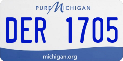 MI license plate DER1705