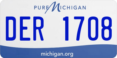 MI license plate DER1708