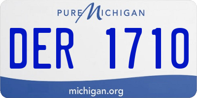 MI license plate DER1710