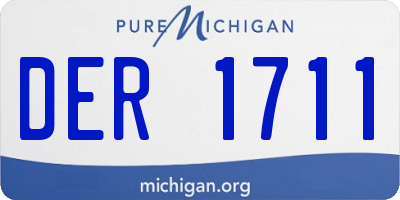 MI license plate DER1711