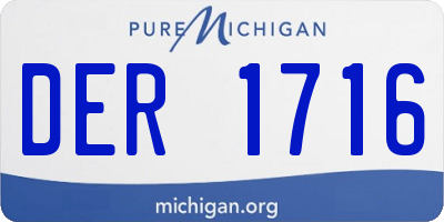 MI license plate DER1716
