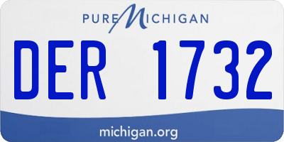 MI license plate DER1732