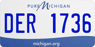 MI license plate DER1736