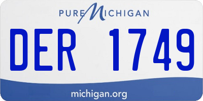 MI license plate DER1749