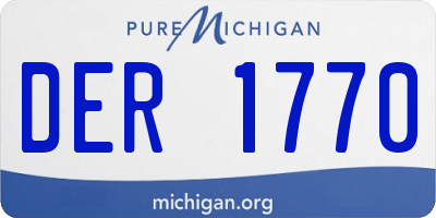 MI license plate DER1770