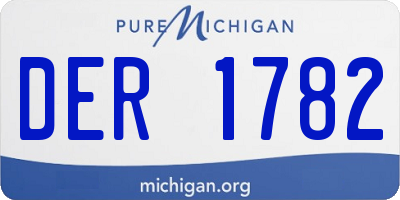 MI license plate DER1782